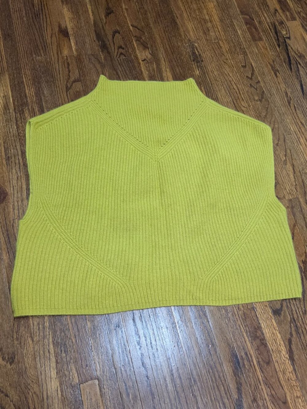 By Anthropologie Enza 100% Cashmere Poncho Sweater Vest Ribbed Mock Neck M